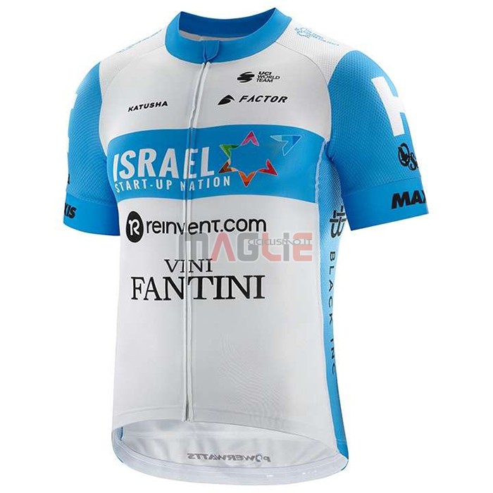 Maglia Israel Cycling Academy Manica Corta 2020 Azzurro Bianco